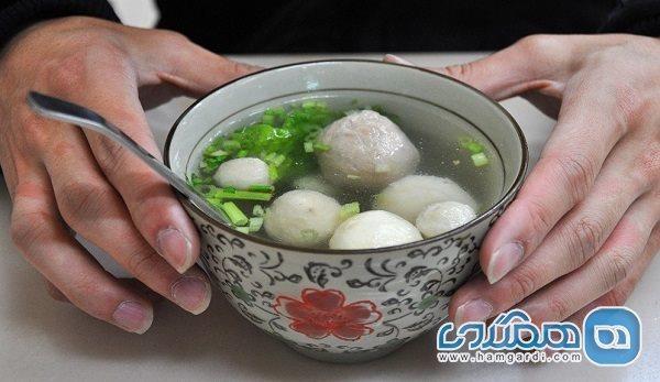 توپ ماهی در سوپ یکی از برترین غذاهای تایوان است