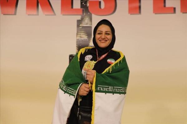 عکس ، بانوی ایرانی قویترین زن آسیا شد ، تاریخ سازی با کسب اولین مدال طلا